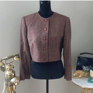 Vintage Pendleton Petite Brown Bolero Jacket